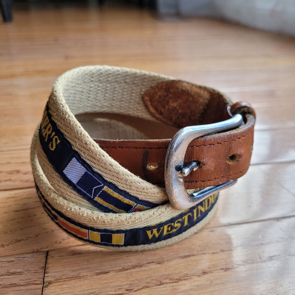 Pusser’s West Indies Embroidered Canvas Nautical Flag Spinnaker Belt 37"